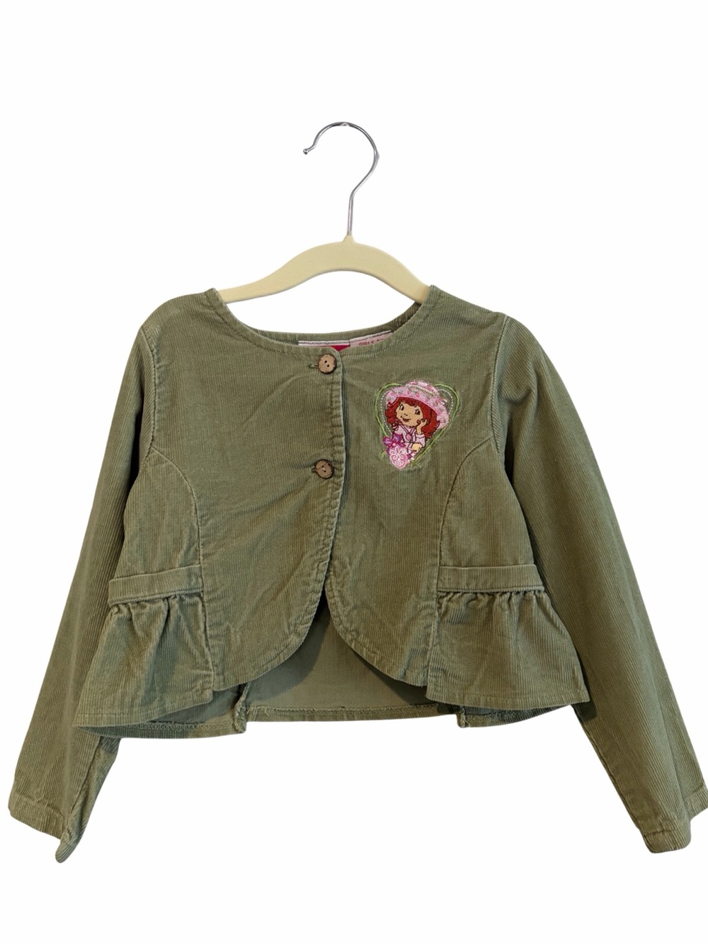 Vintage Strawberry Shortcake Olive colored Corduroy Jacket size 4T